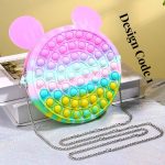 Silicone Macron Push Bubble Crossbody Bag Sensory Fidget Toys Reliver Stress Autism Adults Kids Handbag Pouch Purse – 4